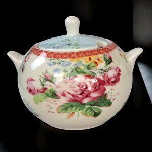 Victoria & Albert Museum Sugar Bowl W/ lid floral pattern